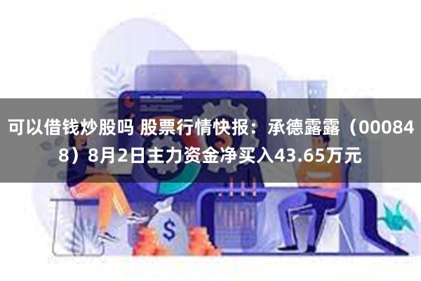 可以借钱炒股吗 股票行情快报：承德露露（000848）8月2日主力资金净买入43.65万元